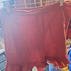 SHEIN High Waist Rust Ruffle Shorts